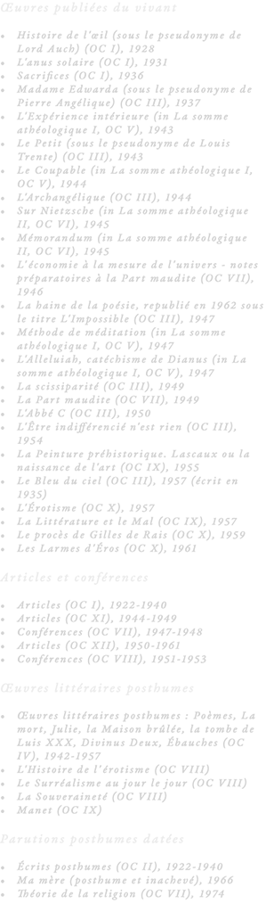 Liste bibliographique